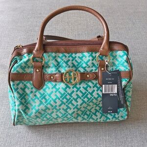 NEW Tommy Hilfiger Satchel purse, teal top handle handbag